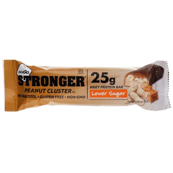 Comprar NuGo Nutrition, STRONGER, Protein Bar, Peanut Cluster, 12 Bars, 2.82 oz (80 g) Each - Imagem 4