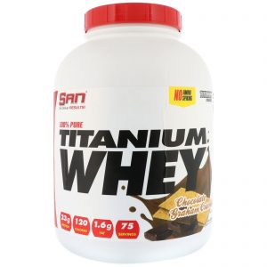 Comprar SAN Nutrition, Whey 100% Puro Titanium, Biscoito Graham Creacker de Chocolate, 5 lbs (2268 g)