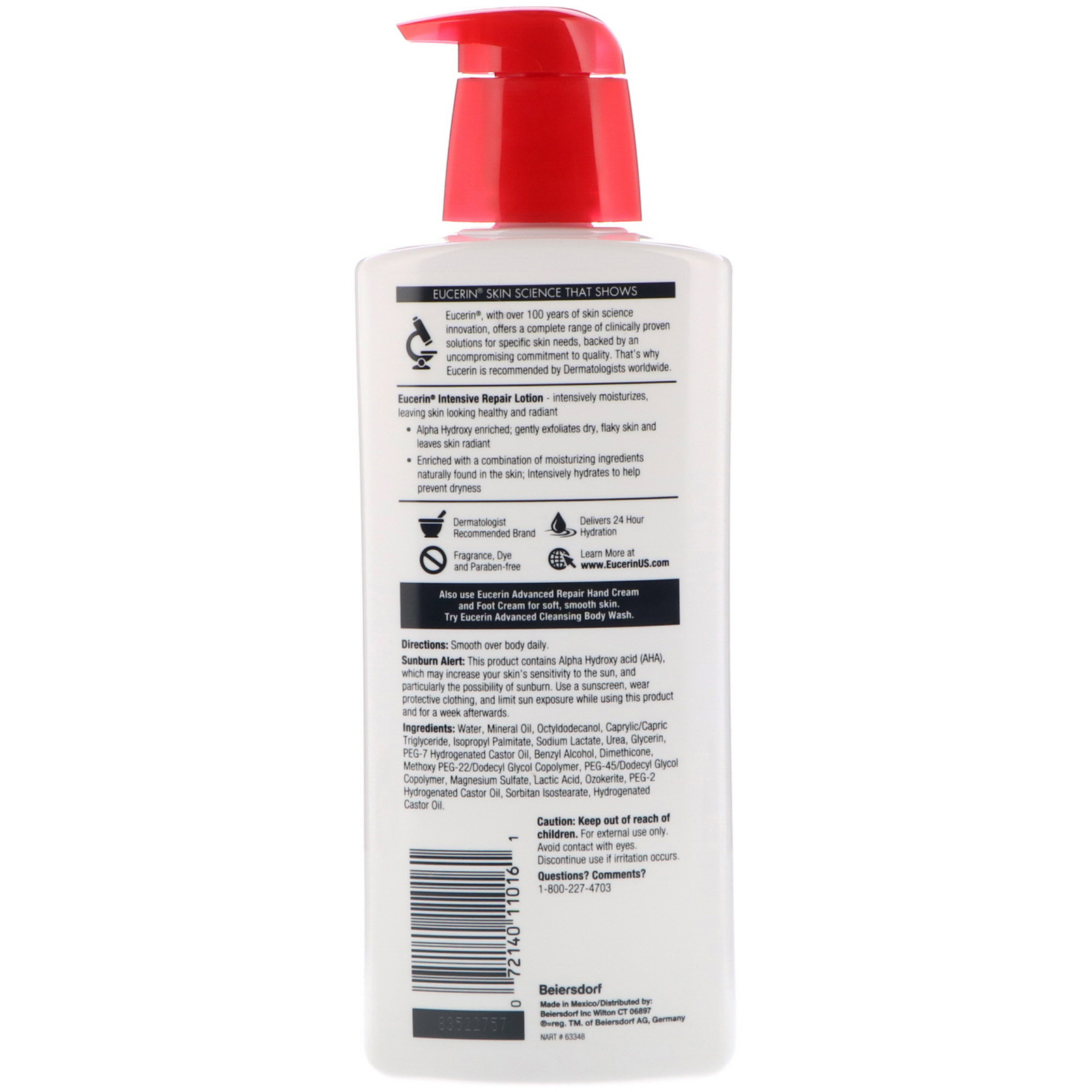 Comprar Eucerin, Loção Intensiva para Reparos, Sem Fragrância, 500 ml (16,9 fl oz) - Imagem 2