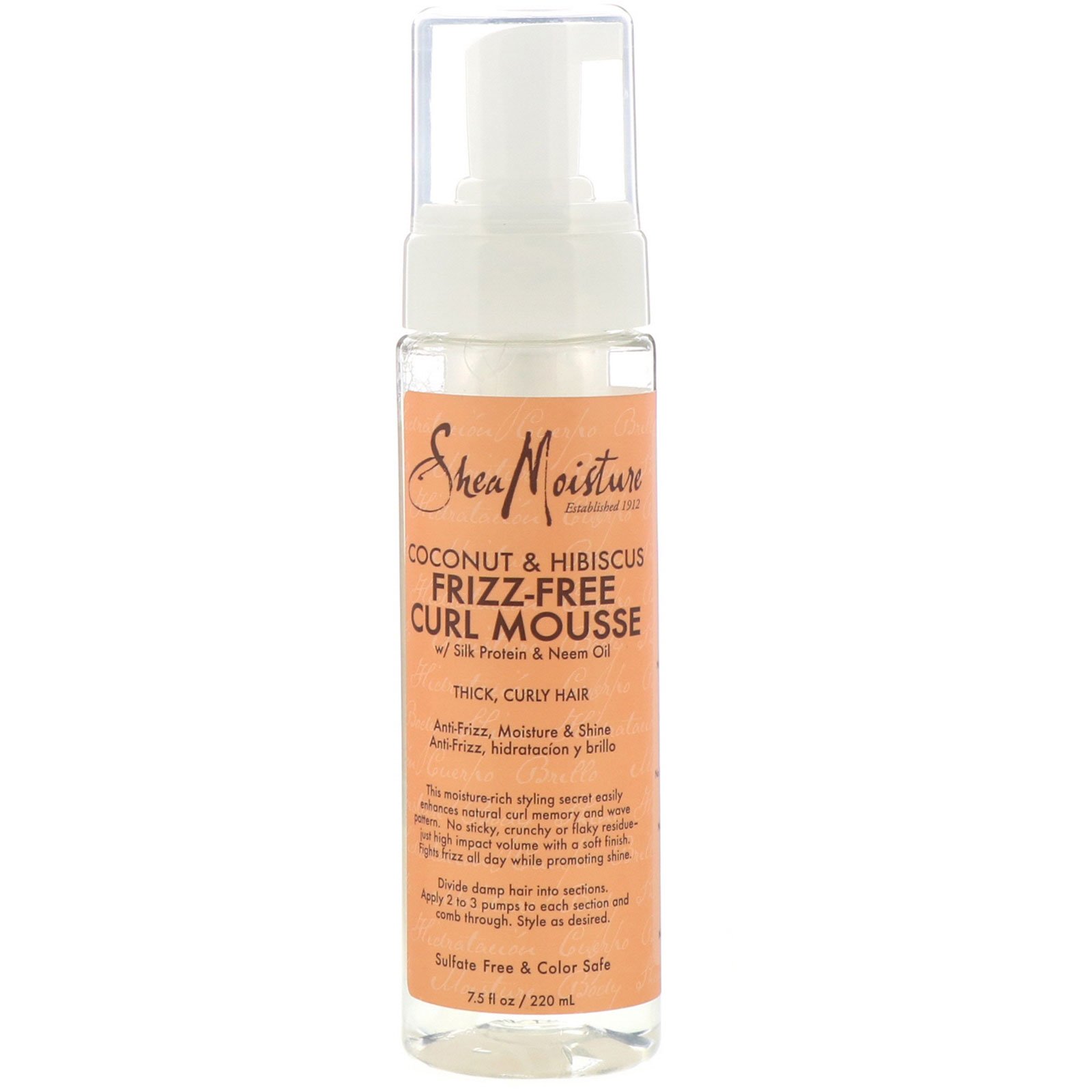 Comprar SheaMoisture, Coco e Hibisco, Musse para Cachos sem Frizz, 220 ml (7,5 fl oz)