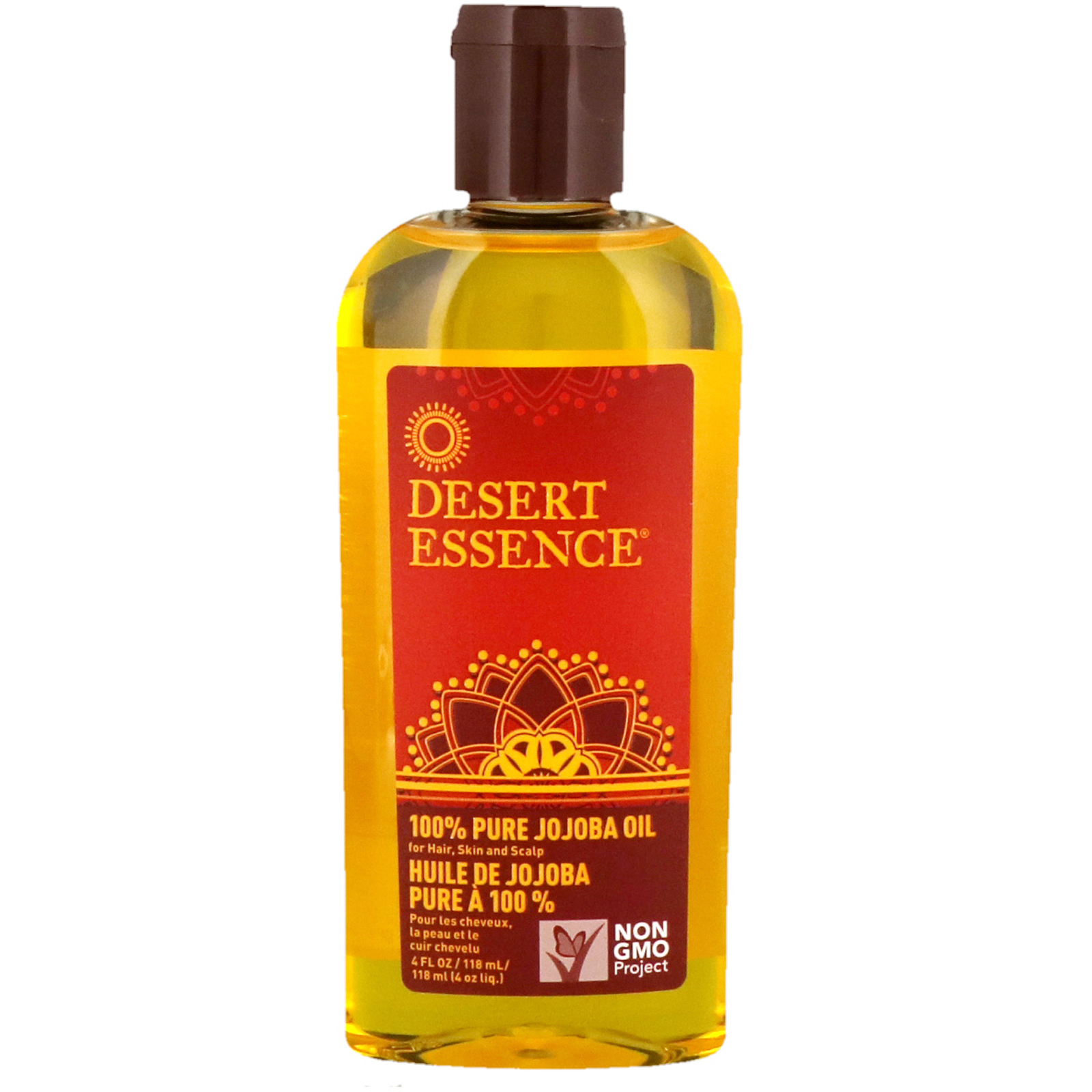 Comprar Desert Essence, Óleo de Jojoba 100% Puro, para Cabelos, Pele e Couro Cabeludo, 118 ml (4 fl oz)