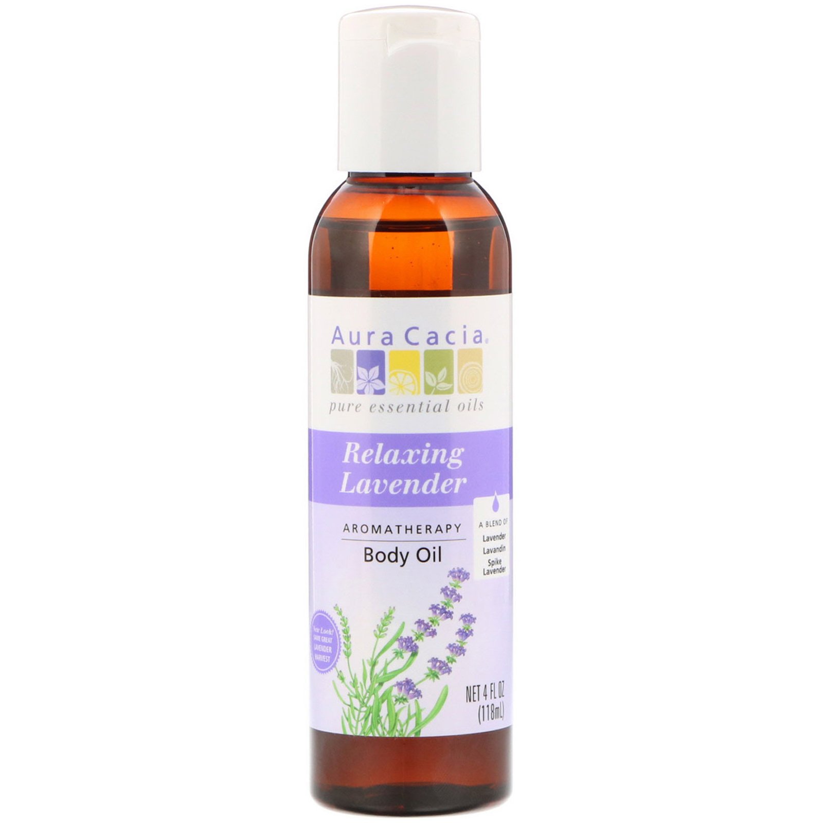 Comprar Aura Cacia, Óleo Corporal de Aromaterapia, Lavanda Relaxante, 4 fl oz (118 ml)