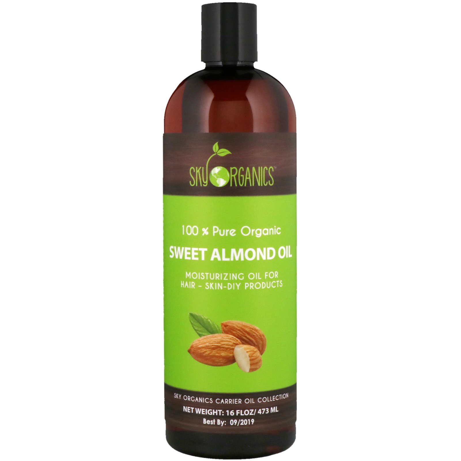 Comprar Sky Organics, Sweet Almond Oil, 100% Pure Organic, 16 fl oz (473 ml)