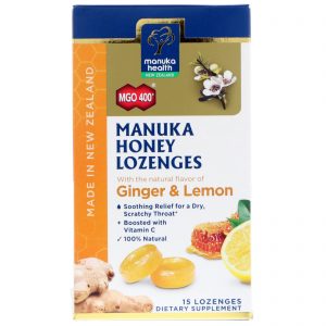 Comprar Manuka Health, Manuka Honey Lozenges, MGO 400+, Ginger & Lemon, 15 Lozenges