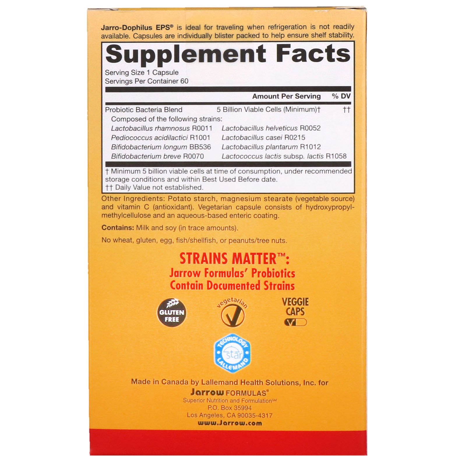 Comprar Jarrow Formulas, Jarro-Dophilus EPS, 5 Bilhões, 60 Cápsulas Vegetais - Imagem 2