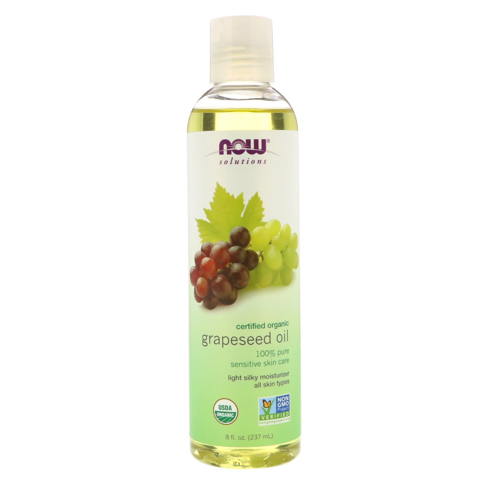 Comprar Now Foods, Solutions, Óleo de Semente de Uva Orgânica, 8 fl oz (237 ml)