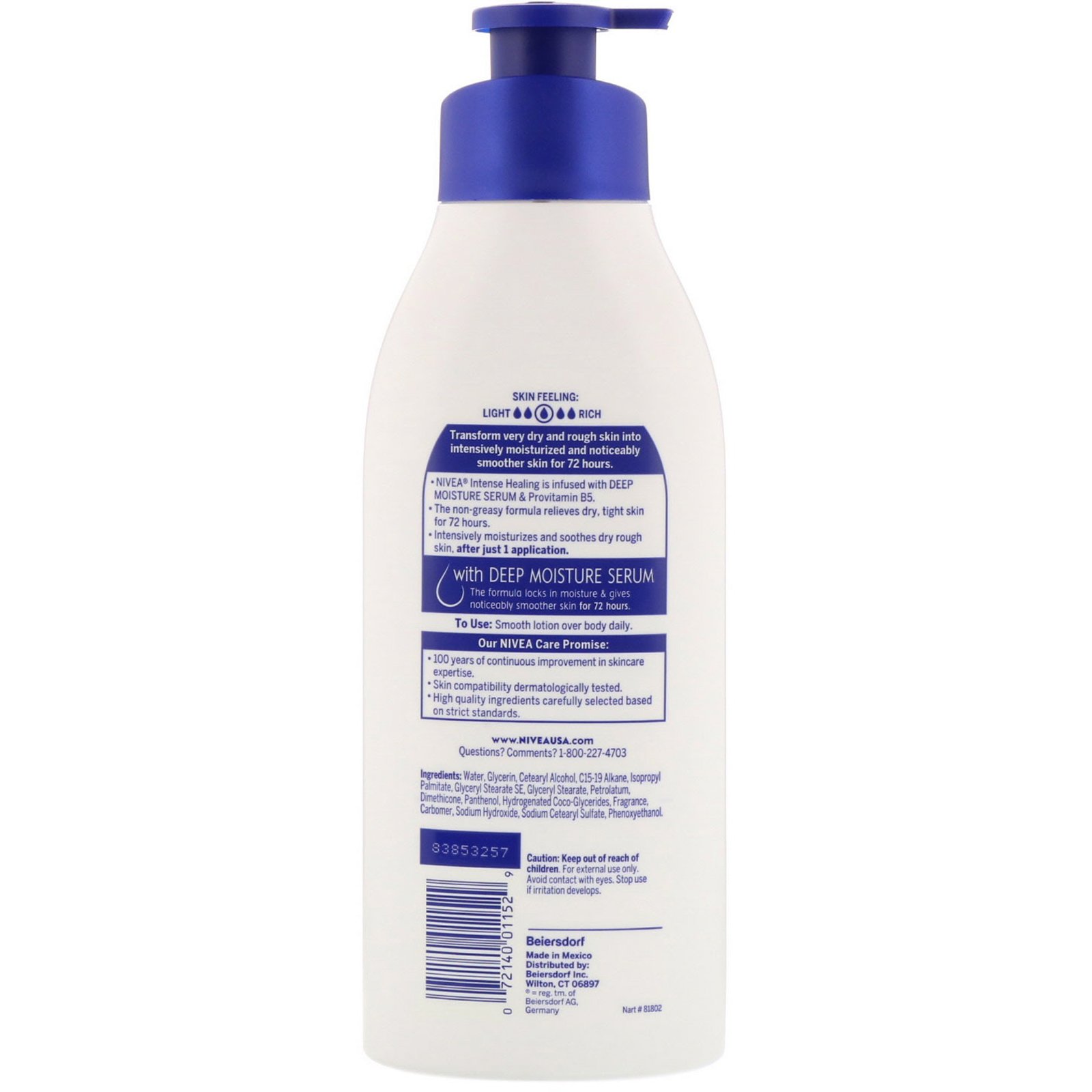 Comprar Nivea, Hidratação prolongada, loção corporal, pele seca e muito seca, 16,9 fl. oz. (500 mL) - Imagem 2