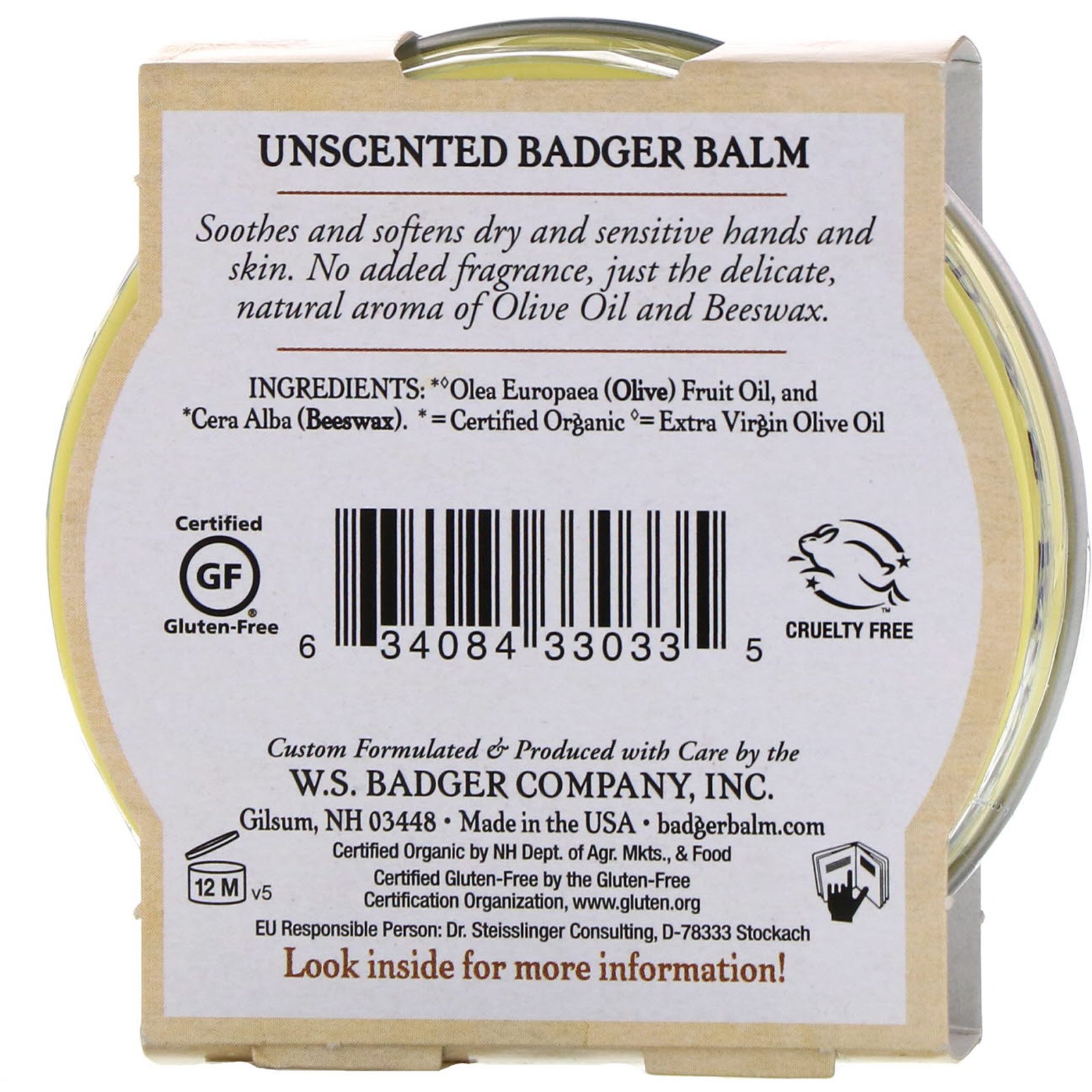 Comprar Badger Company, Bálsamo Badger, Para Pele Seca Sensível, Sem Perfume, 2 oz (56 g) - Imagem 2