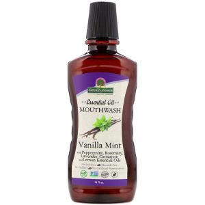 Comprar Nature's Answer, Enxaguante Bucal de Óleo Essencial, Baunilha e Menta, 16 fl oz (473 ml)