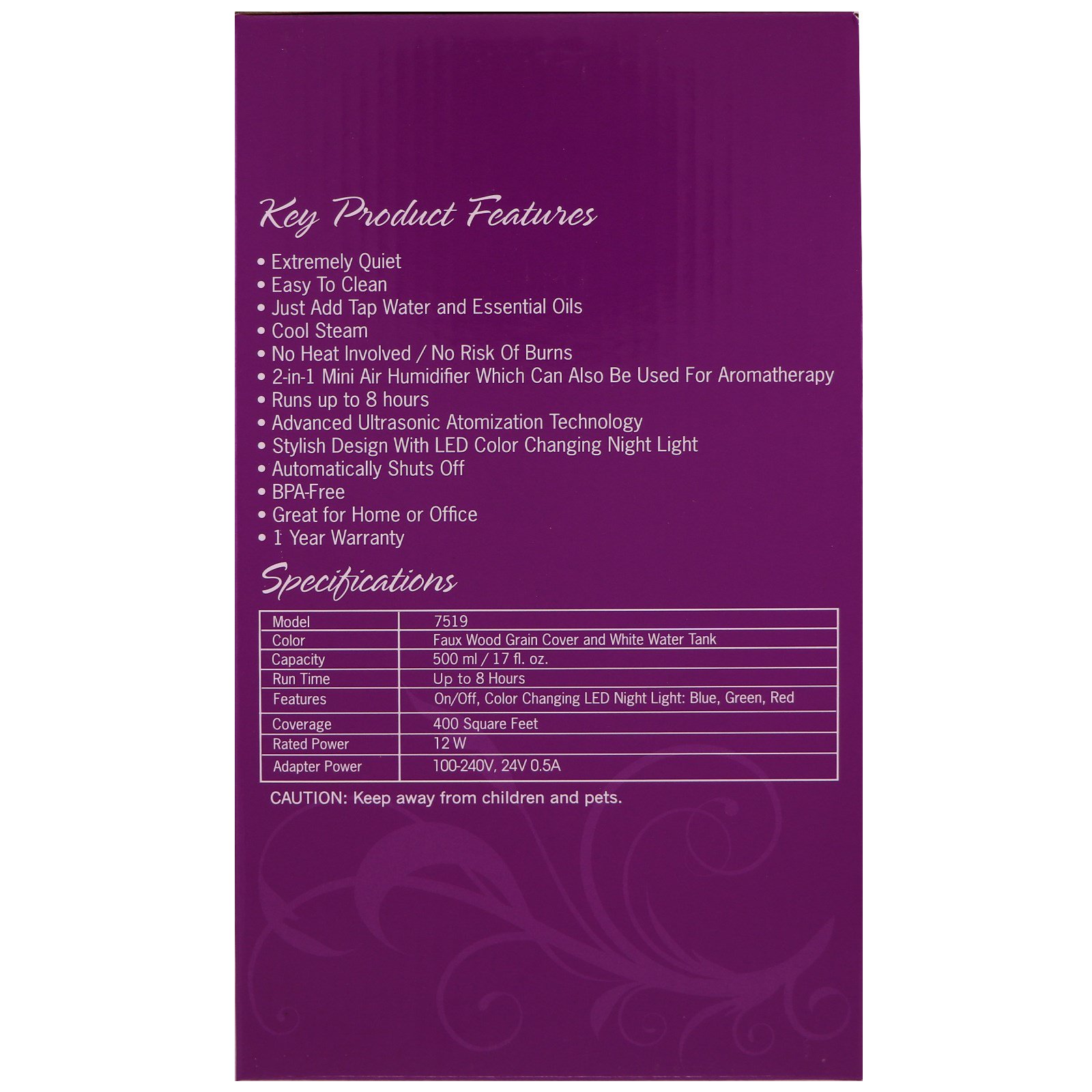 Comprar Now Foods, Solutions, Difusor de Óleo Ultrassônico de Madeira Texturizada Falsa, 1 Peça - Imagem 3