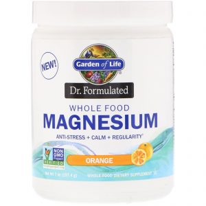 Comprar Garden of Life, Dr. Formulated, Magnésio de Alimento Integral em Pó, Laranja, 197,4 g