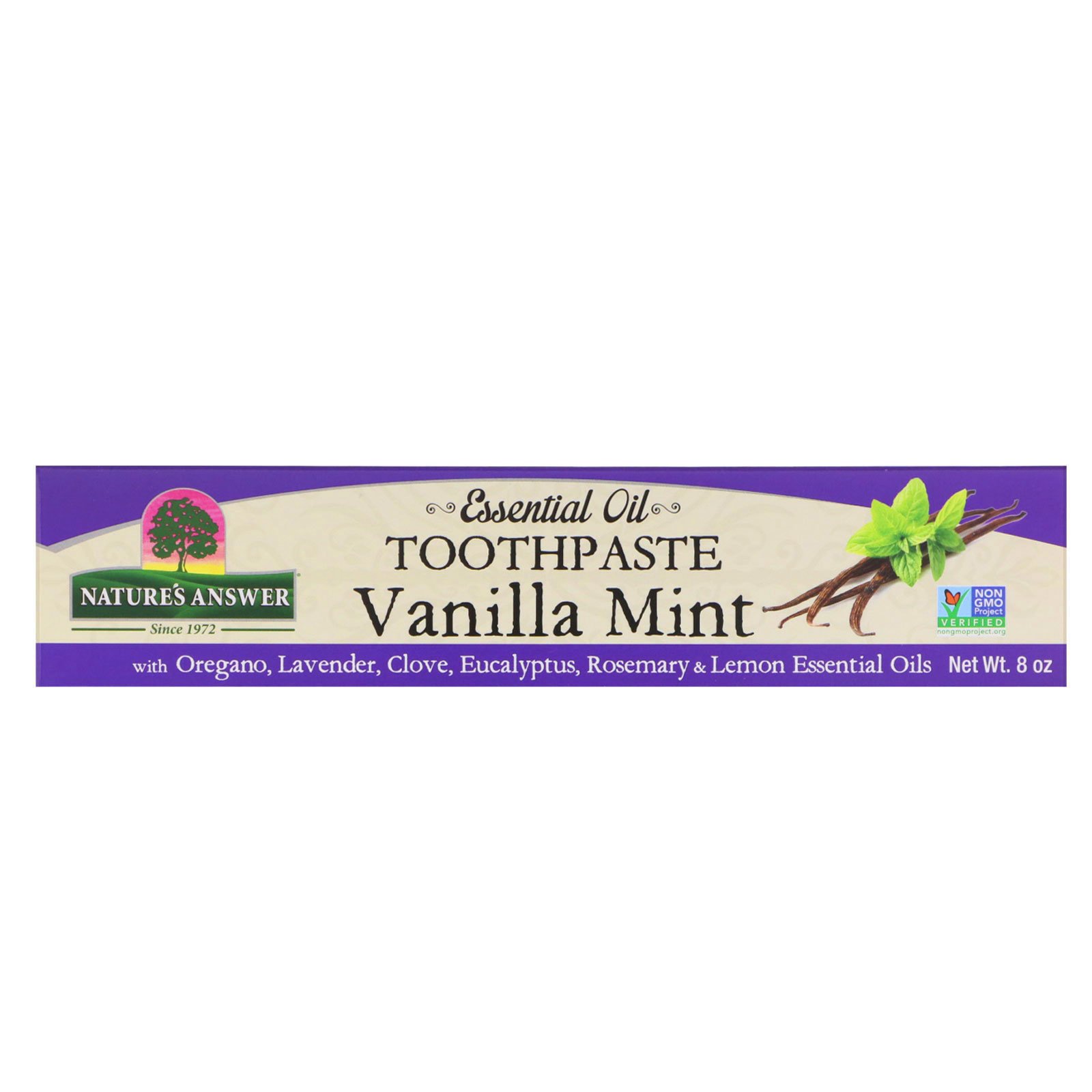 Comprar Nature's Answer, Creme Dental de Óleos Essenciais, Baunilha e Menta, 8 oz (236 ml)