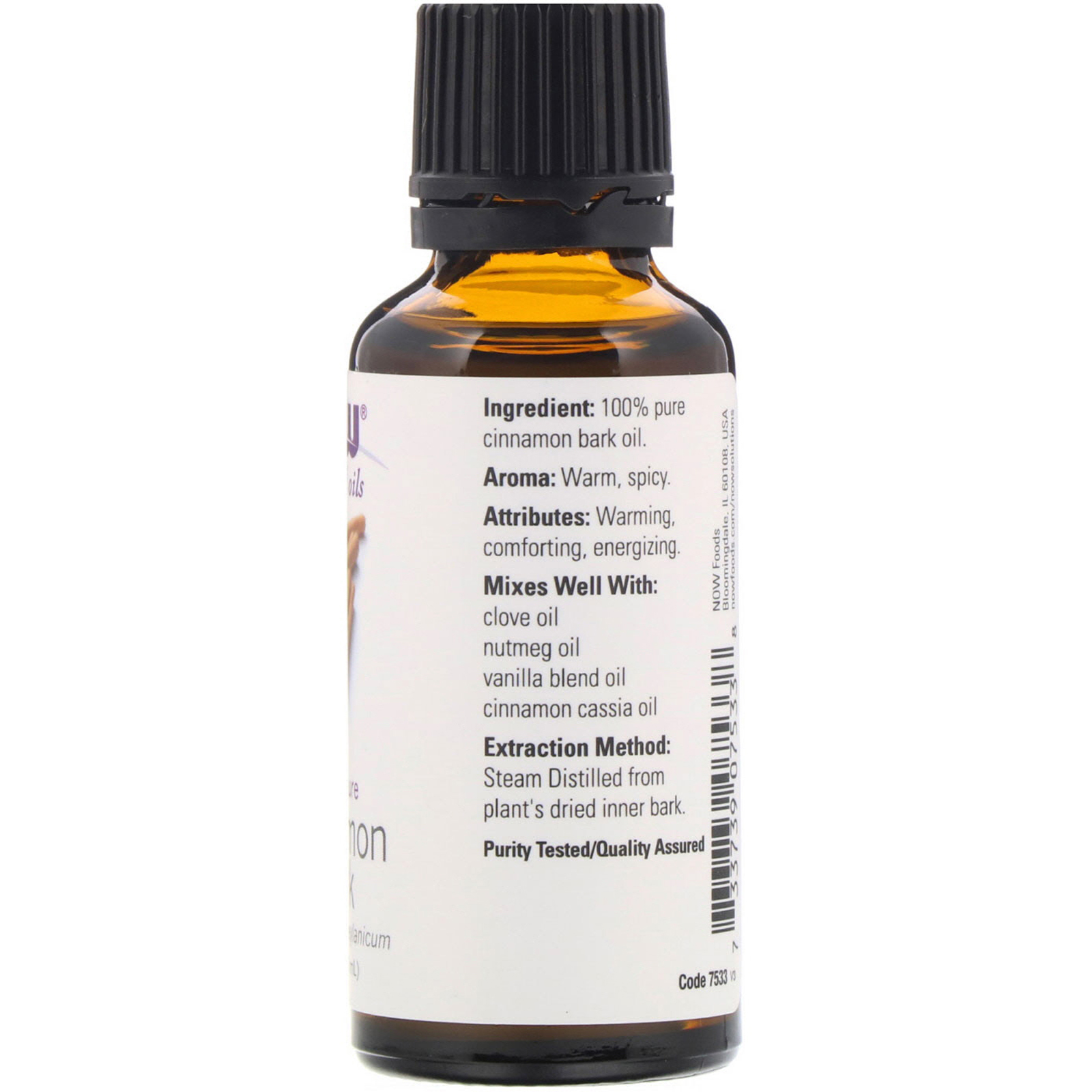 Comprar Now Foods, Óleos essenciais, casca de canela,, 1 fl oz (30 ml) - Imagem 2