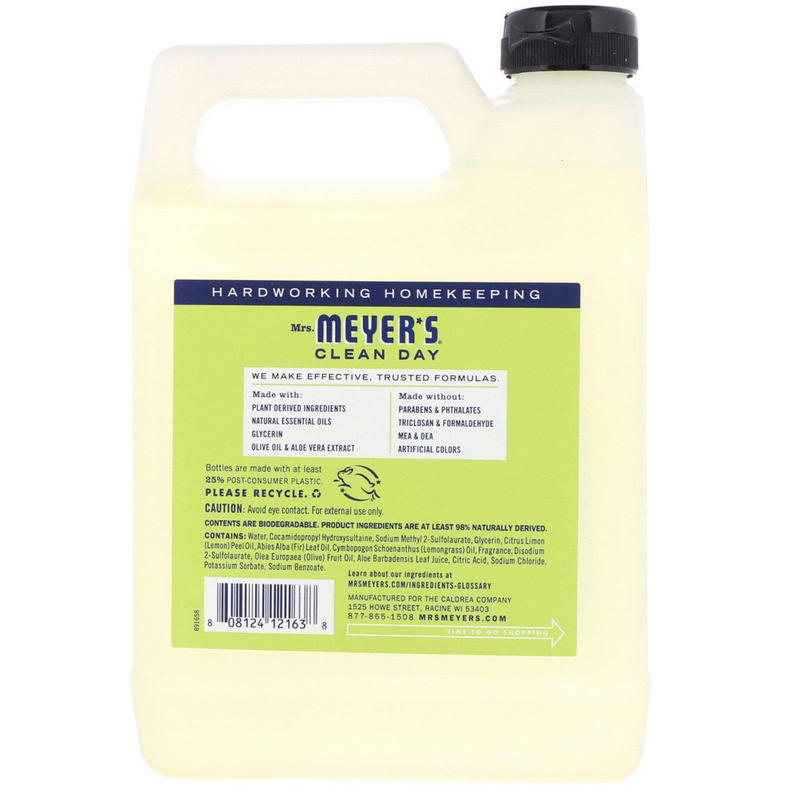 Comprar Mrs. Meyers Clean Day, Refil de Sabão de Mão Líquido, Odor de Verbena de Limão 33 fl oz (975 ml) - Imagem 2