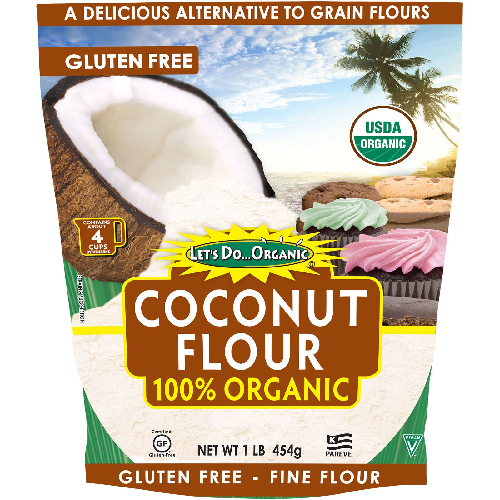 Comprar Edward & Sons, Edward & Sons, Let's Do Organic, 100% Organic Coconut Flour, 1 lb (454 g)