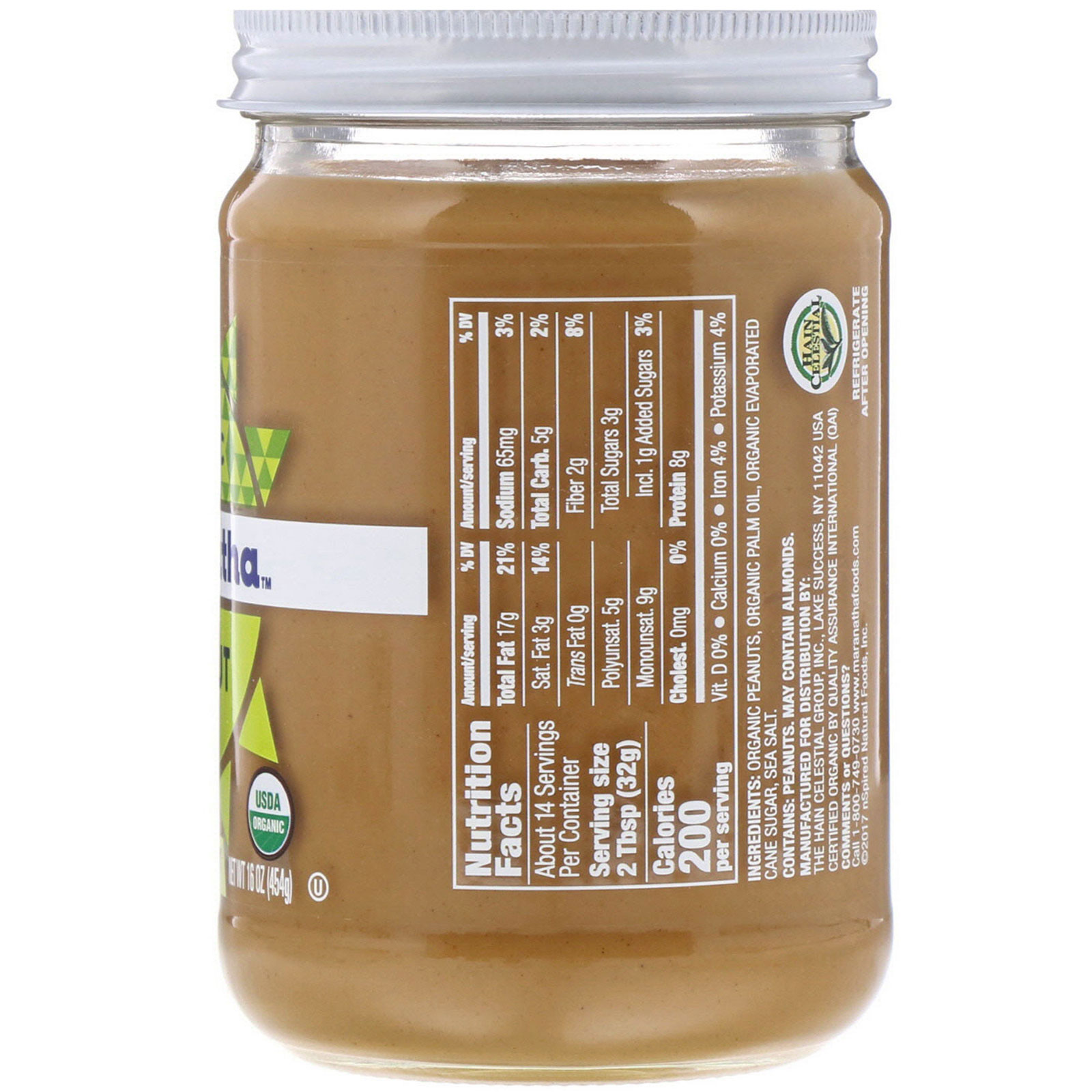 Comprar MaraNatha, Manteiga de Amendoim Orgânica, Cremosa, 454 g (16 oz) - Imagem 2