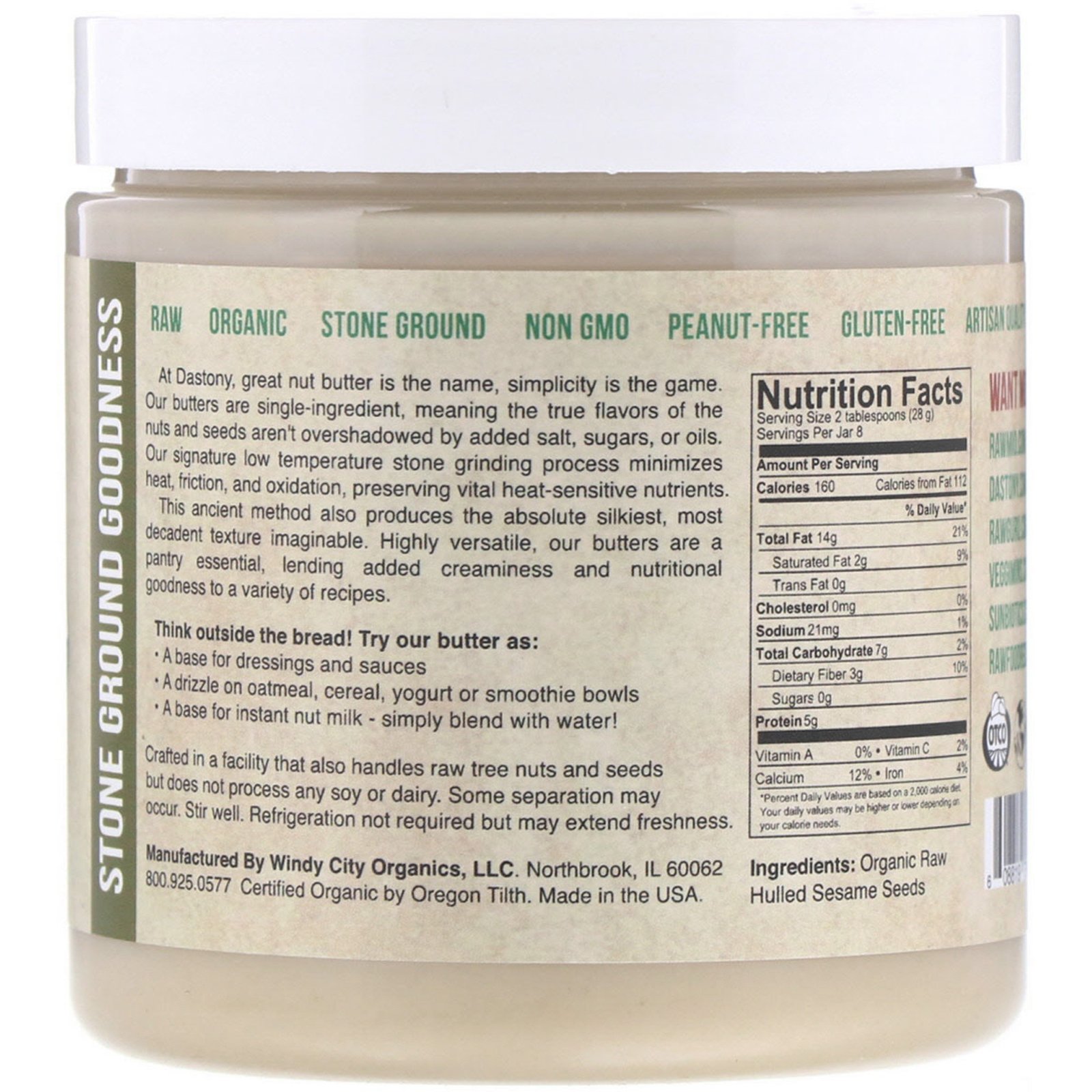 Comprar Dastony, 100% Orgânico, Sésame Tahini, 8 oz (227 g) - Imagem 2