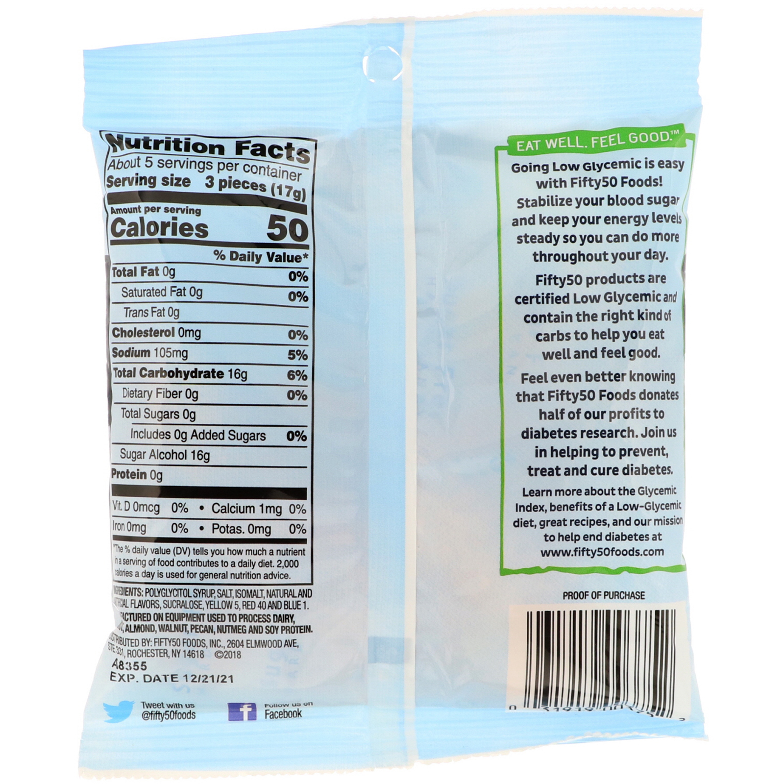 Comprar Fifty 50, Low Glycemic Hard Candy, Butterscotch, 2.75 oz (78 g) - Imagem 2