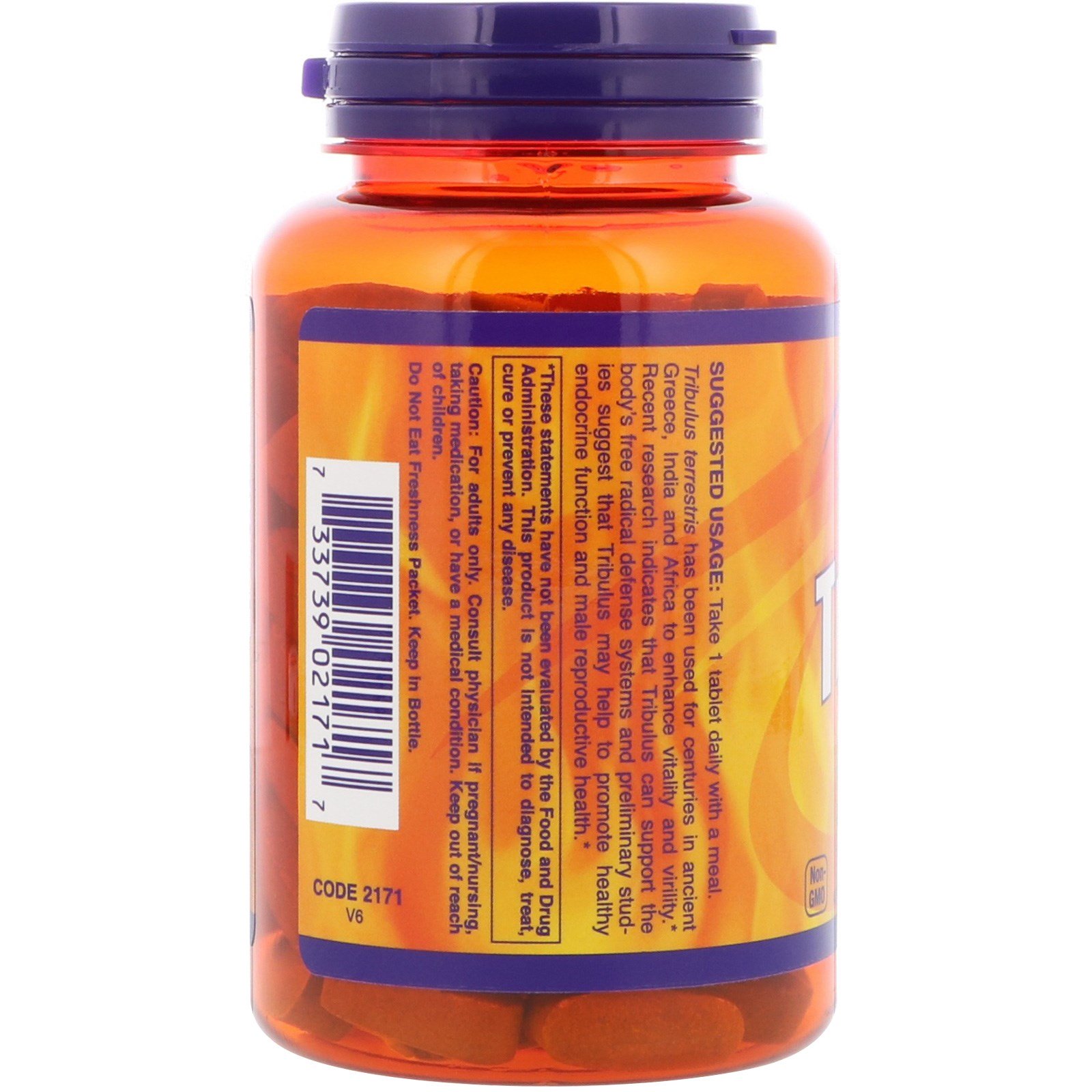 Comprar Now Foods, Esportes, Tribulus, 1.000 mg, 90 Comprimidos - Imagem 3