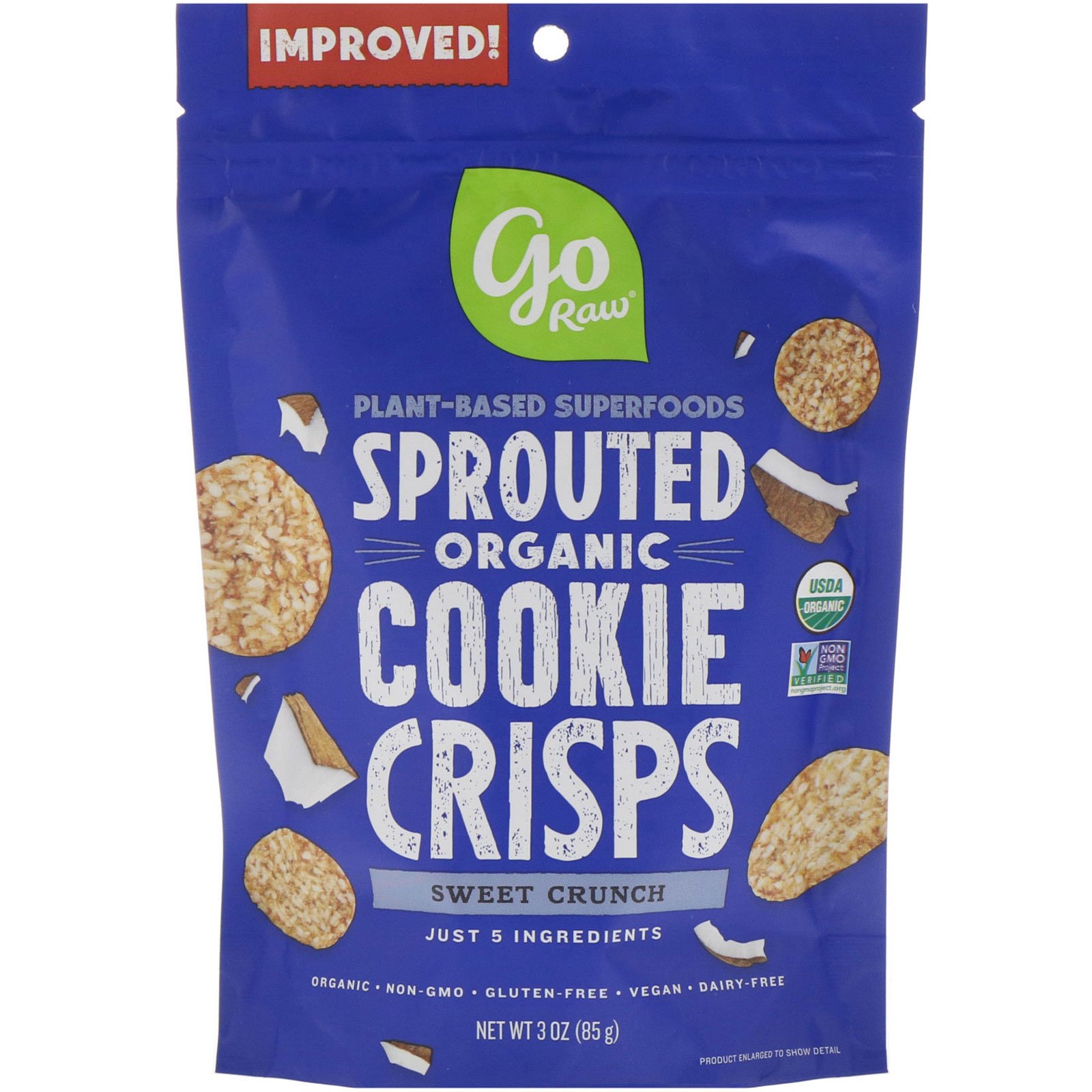 Comprar Go Raw, Orgânico, Biscoitos Germinados, Doce Crocância, 3 oz (85 g)