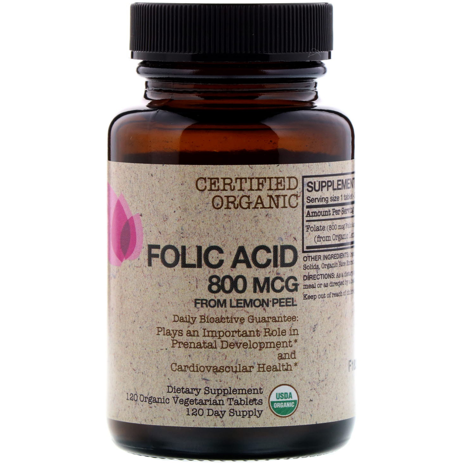 Comprar FutureBiotics, Ácido Fólico de Casca de Limão, 800 mcg, 120 Comprimidos Orgânicos de Origem Vegetal - Imagem 3