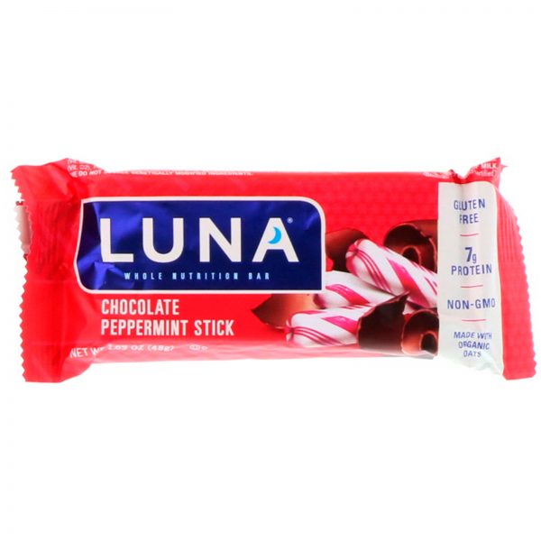 Comprar Clif Bar, Luna, Bara de Nutrição Integral para as Mulheres, Barra de Chocolate Sabor de Hortelã, 15 Barras, 1.69 oz (48 g) Cada - Imagem 4