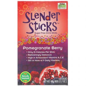 Comprar Now Foods, Real Food, Slender Sticks, Romã e Frutas Vermelhas, 12 Sticks, (4 g) Cada