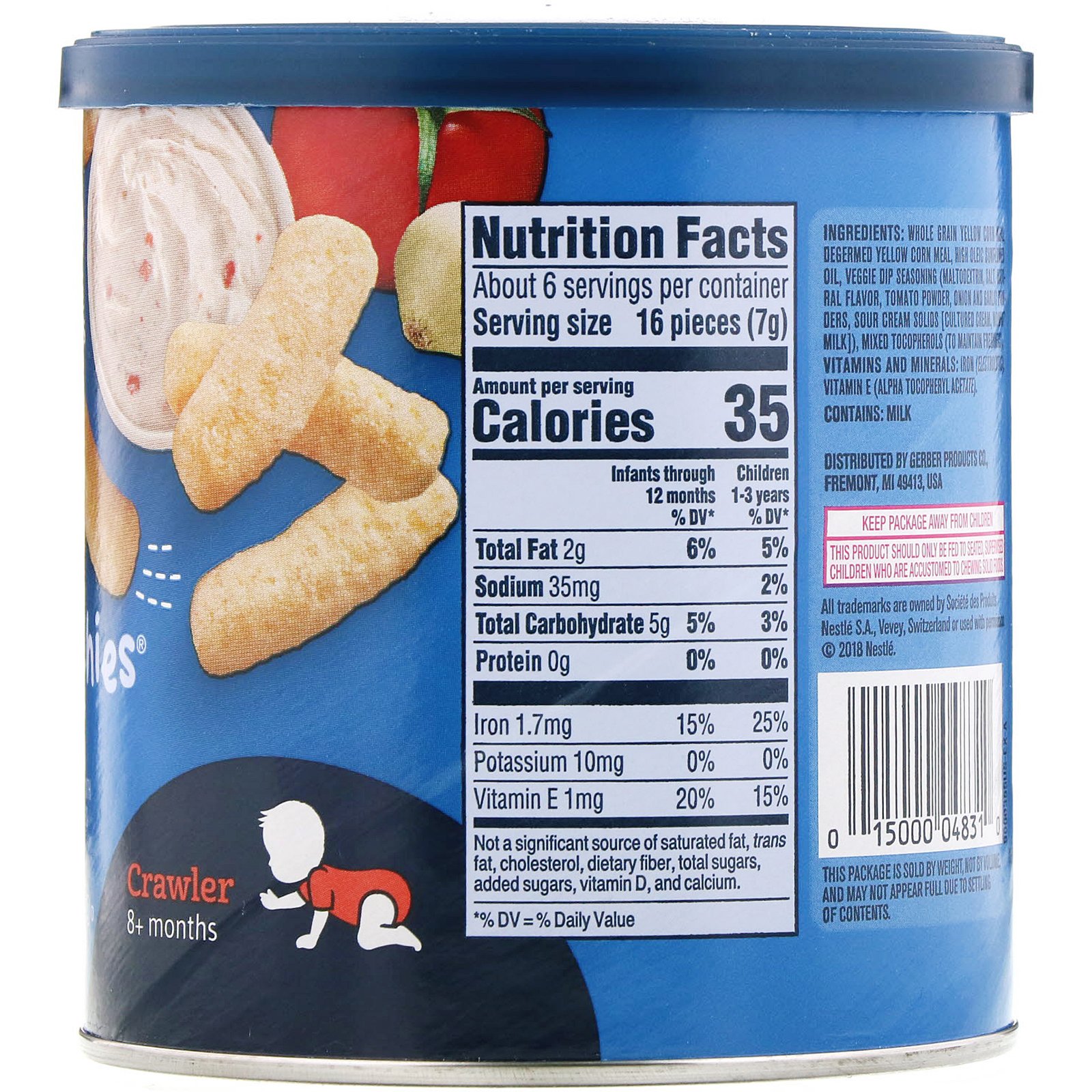Comprar Gerber, Lil' Crunchies, 8+ Months, Veggie Dip, 1.48 oz (42 g) - Imagem 2
