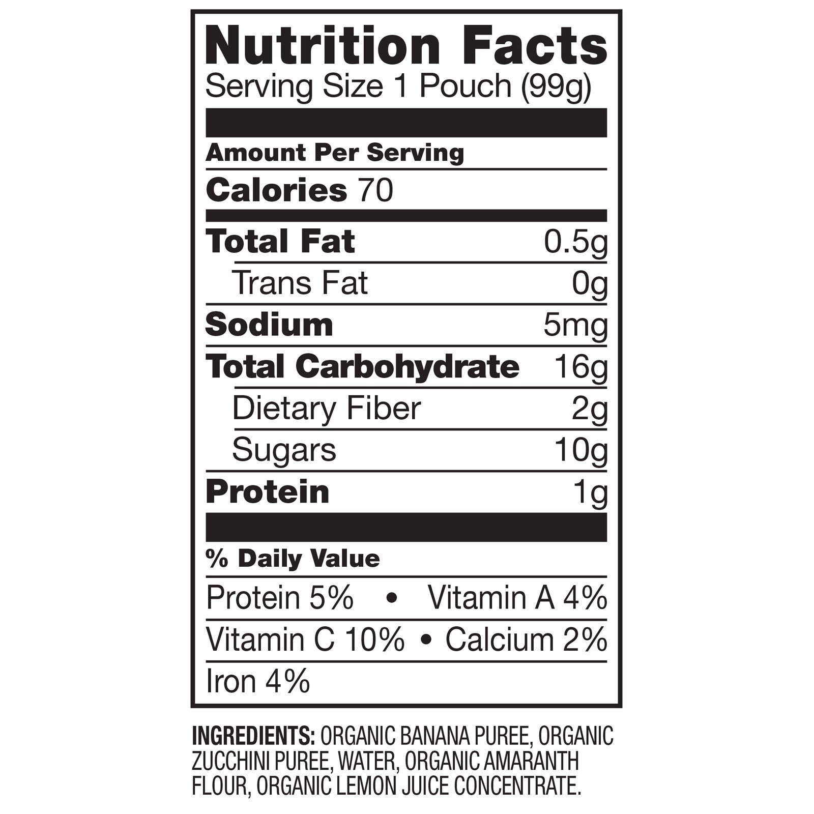 Comprar Plum Organics, Comida orgânica para bebê, Fase 2, banana, abobrinha e amaranto, 3,5 oz (99 g) - Imagem 2
