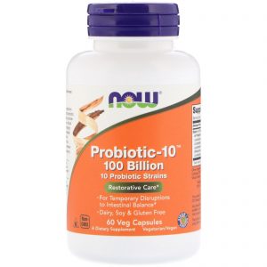 Comprar Now Foods, Probiotic-10, 100 Bilhões, 60 Cápsulas Vegetais