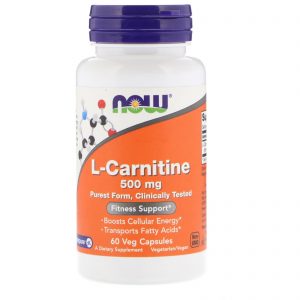 Comprar Now Foods, L-Carnitine, 500 mg, 60 Cápsulas Vegetais