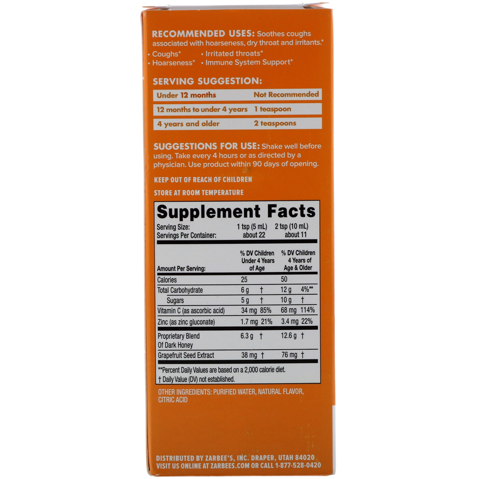 Comprar Zarbee's, Children's Cough Syrup, Dark Honey, For Children 12 Months+, Natural Cherry Flavor, 4 fl oz (118 ml) - Imagem 2