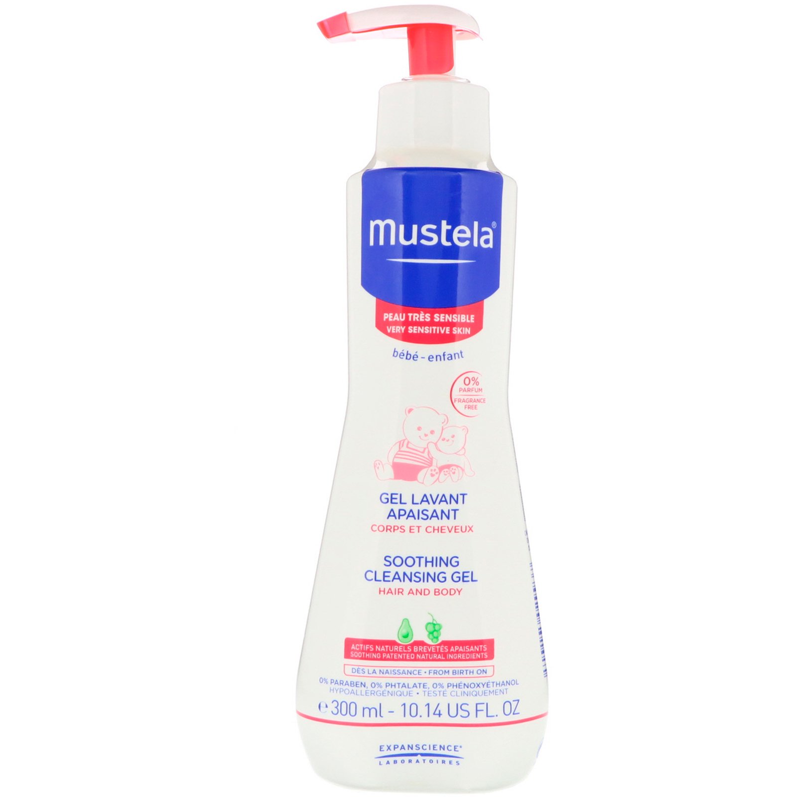 Comprar Mustela, Bebê, Gel de Limpeza Calmante, Pele Muito Sensível, 300 ml