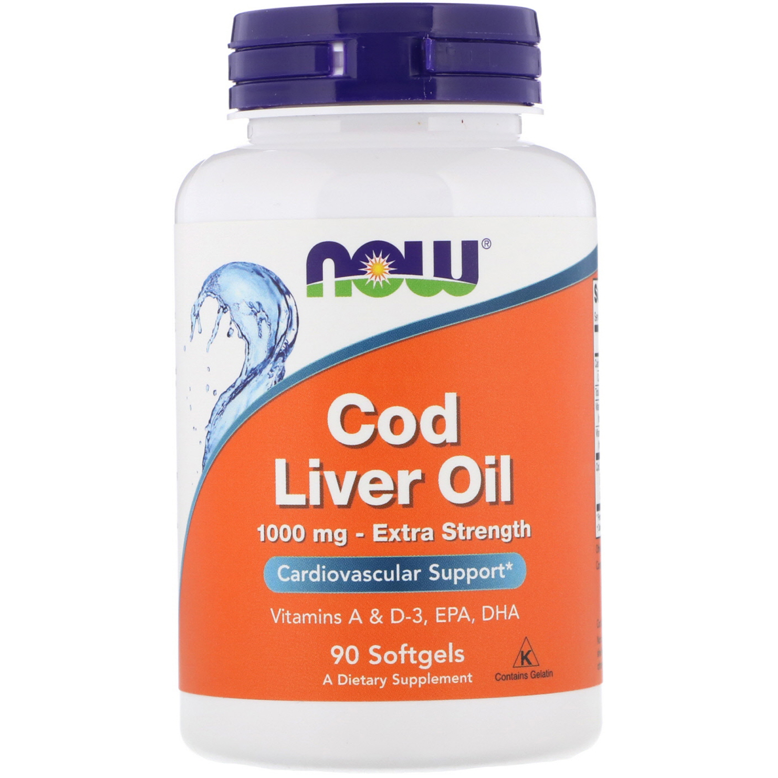 Comprar Now Foods, Óleo de Fígado de Bacalhau, Força Extra, 1.000 mg, 90 Cápsulas Gelatinosas