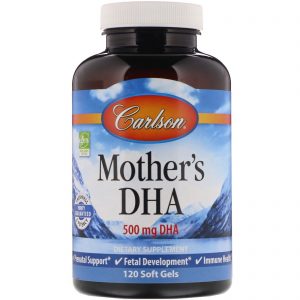 Comprar Carlson Labs, DHA Materno, 500 mg, 120 Cápsulas Gelatinosas