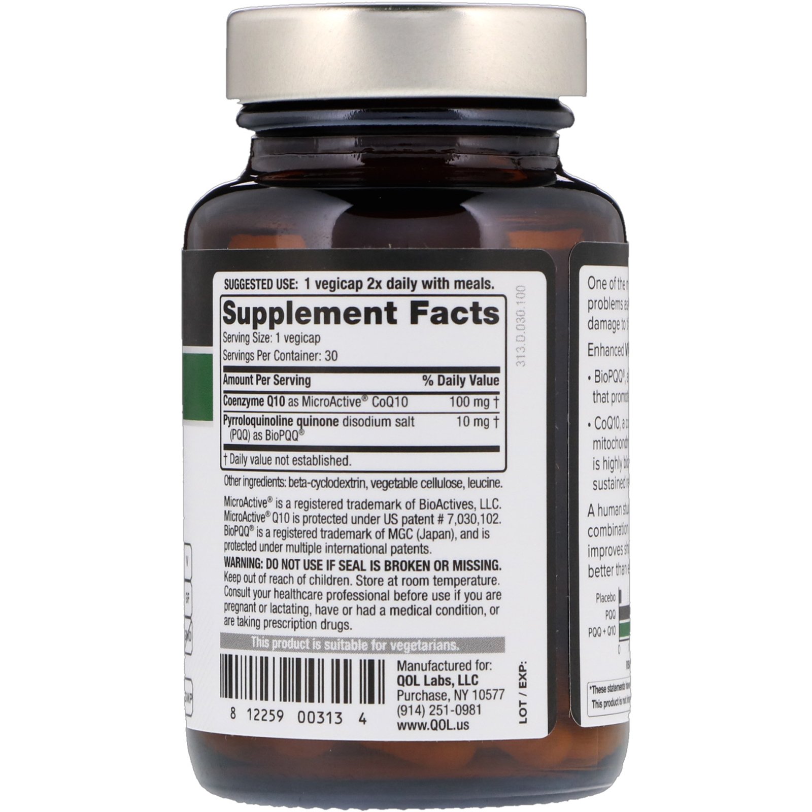 Comprar Quality of Life Labs, VitaPQQ, Auxílio Cognitivo, 30 Vegicaps - Imagem 2