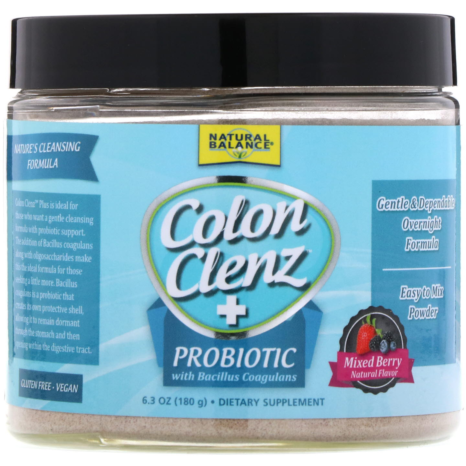 Comprar Natural Balance, Colon Clenz Plus Probiotic, Mixed Berry, 6.3 oz (180 g)