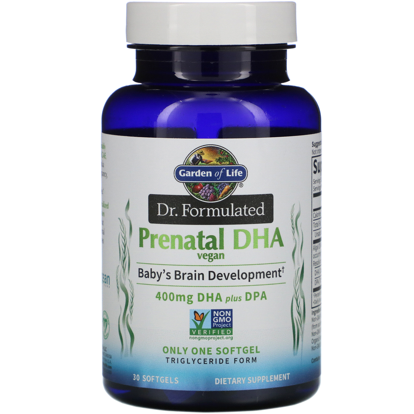 Comprar Garden of Life, Dr. Formulated, Vegan Prenatal DHA, 400 mg , 30 Softgels