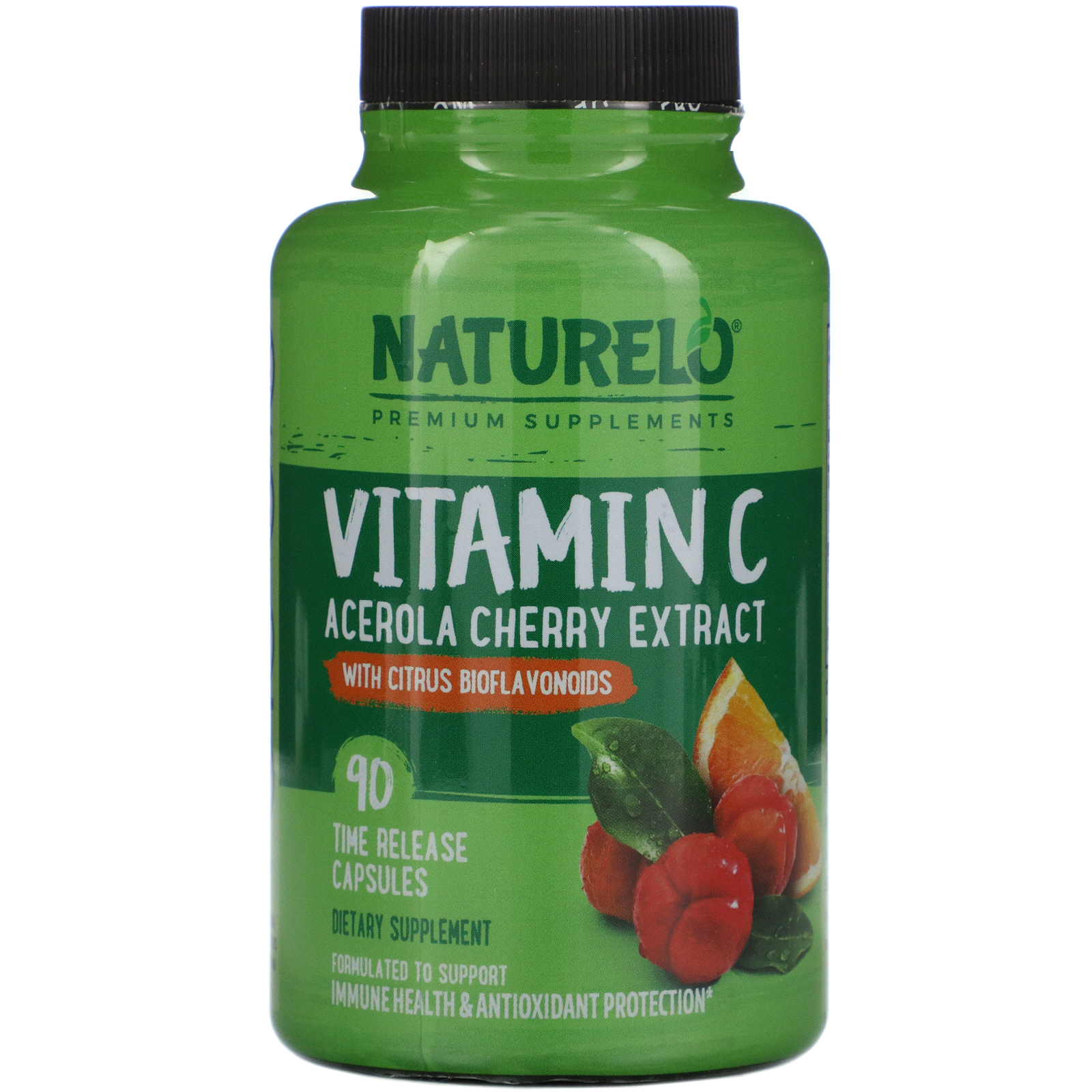 Comprar NATURELO, Vitamin C, Acerola Cherry Extract with Citrus Bioflavonoids, 90 Time Release Capsules