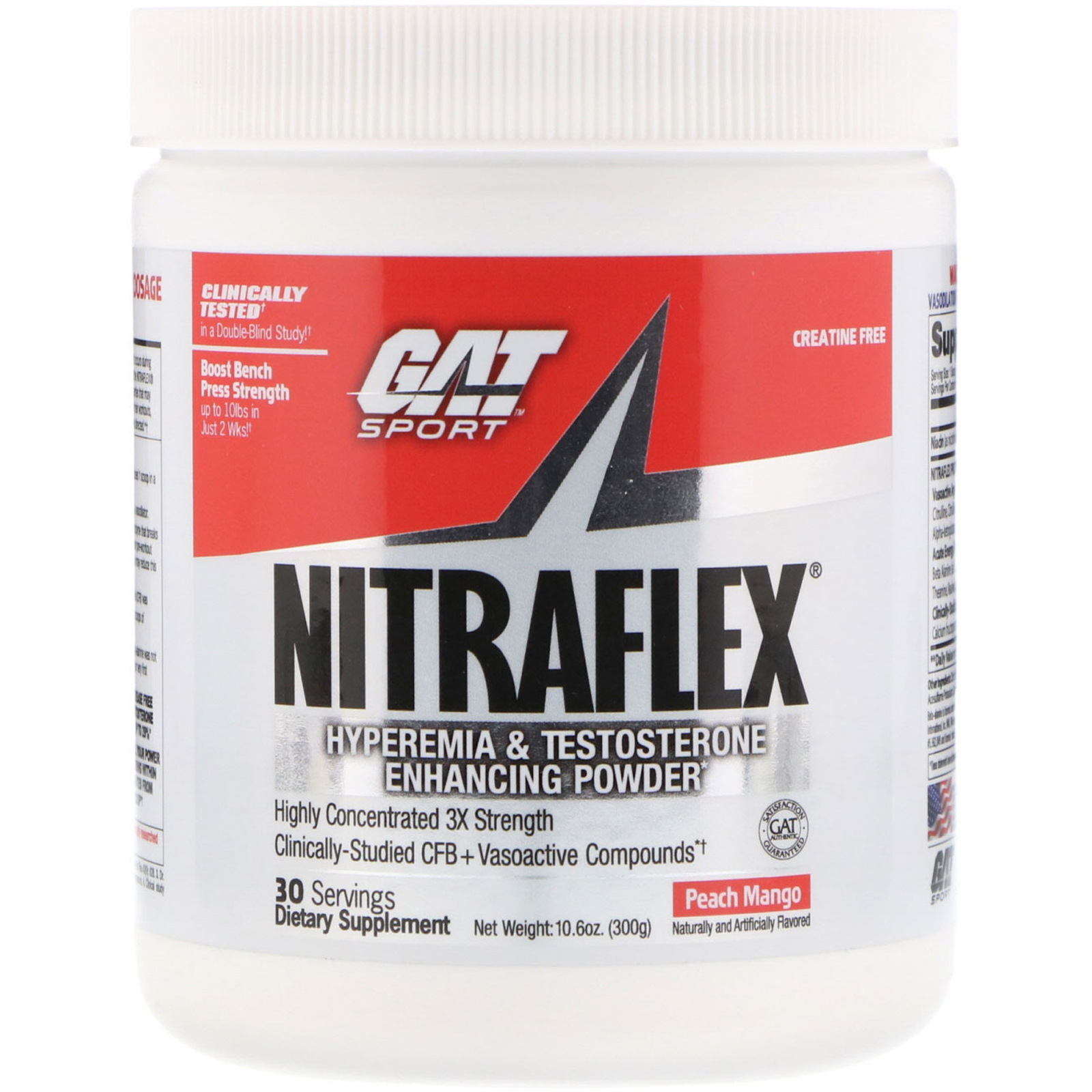 Comprar GAT, NITRAFLEX, Peach Mango, 10.6 oz (300 g)