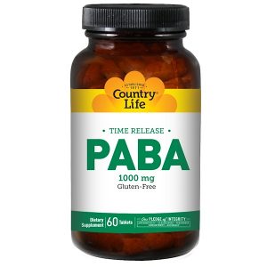 Comprar Country Life, PABA, Liberação Prolongada, 1000 mg, 60 tabletes
