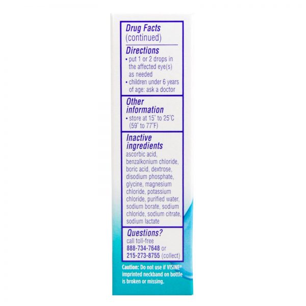 Comprar Visine, Alívio contra Ressecamento Ocular, Colírio Lubrificante, Estéril, 1/2 oz fl (15 ml) - Imagem 4