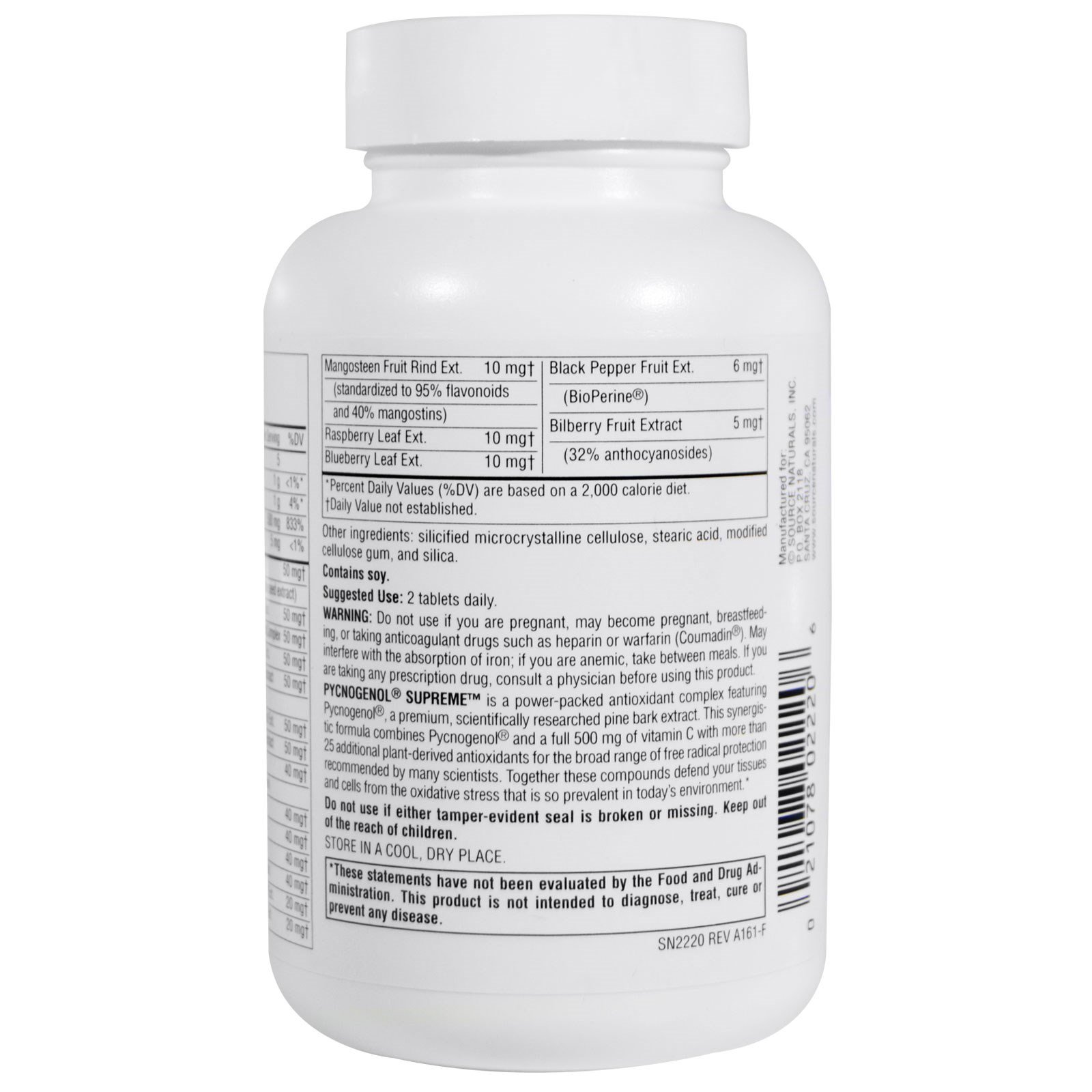 Comprar Source Naturals, Picnogenol Supreme, 60 Comprimidos - Imagem 3