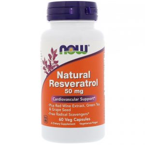 Comprar Now Foods, Resveratrol Natural, 50 mg, 60 Cápsulas Vegetarianas