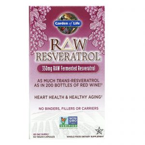 Comprar Garden of Life, Resveratrol RAW, 350 mg, 60 Cápsulas Veganas
