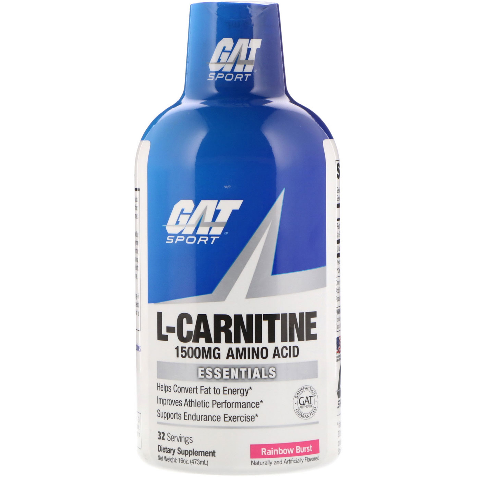 Comprar GAT, L-Carnitine, Amino Acid, Rainbow Burst, 1,500 mg, 16 oz (473 ml)