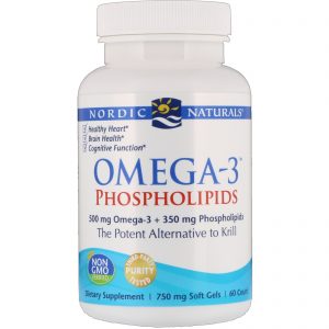 Comprar Nordic Naturals, Fosfolipídios de Ômega-3, 750 mg, 60 Cápsulas Softgel
