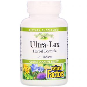 Comprar Natural Factors, Ultra-Lax, Fórmula Herbal, 90 tabletes