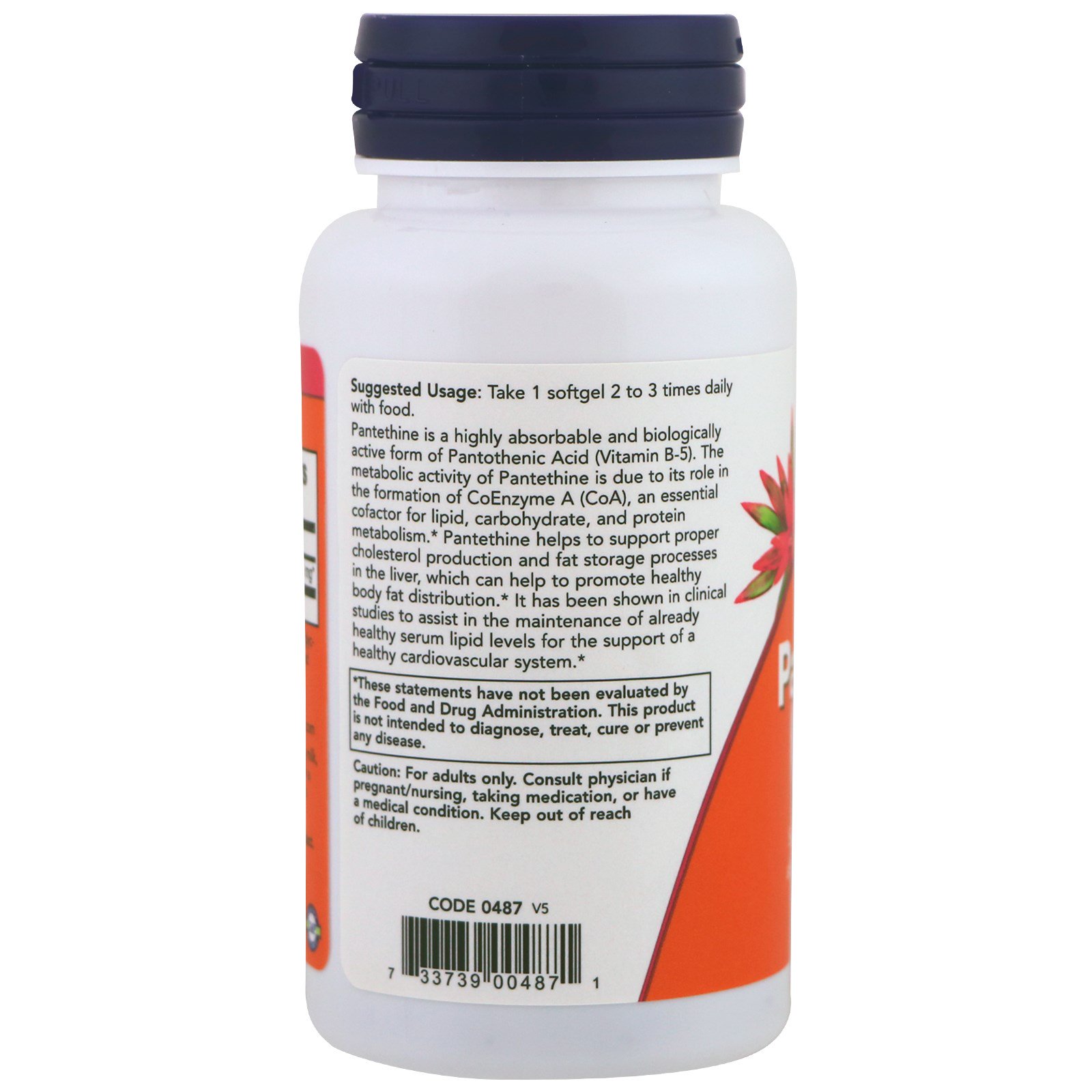Comprar Now Foods, Pantetina, 300 mg, 60 cápsulas softgel - Imagem 3