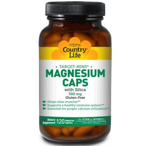 Comprar Country Life, Target-Mins Magnesium Caps with Silica, 300 mg, 120 Vegetarian Capsules
